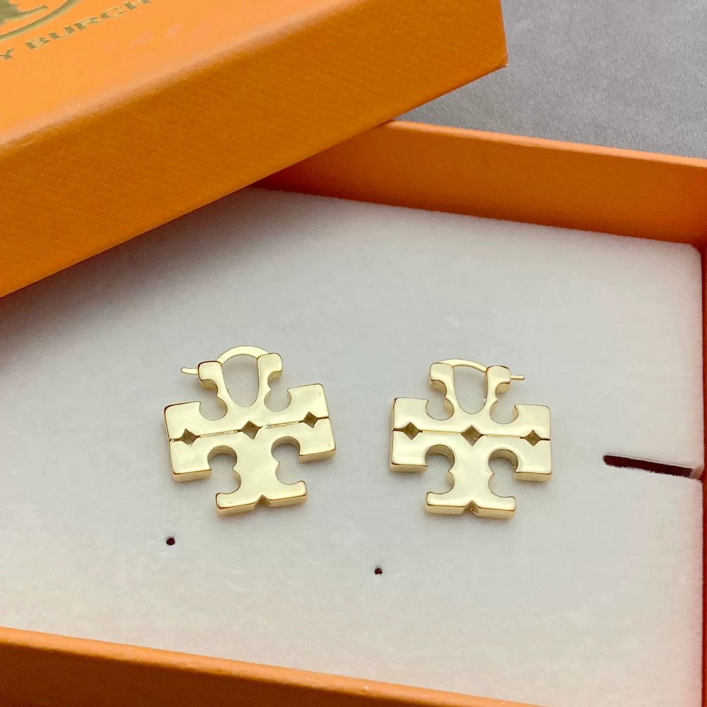 Tory Burch Letter Earrings Polished Tiny for - Picture 7 of 7